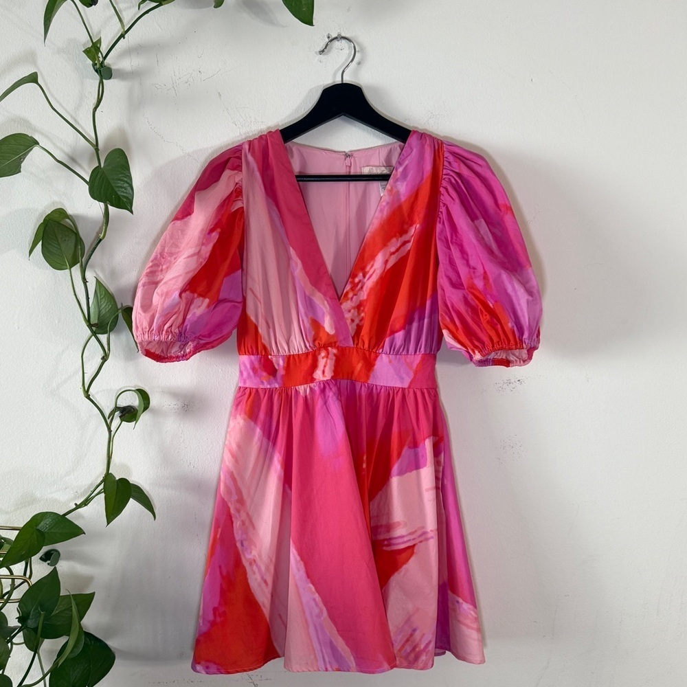 Hutch Women's Pink Ombre Puff Sleeve Mini Dress - Picture 2 of 13